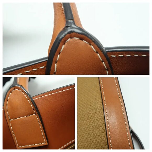 Celine Cabas Brown Canvas Satchel 1289-061925 - Picture 7 of 12